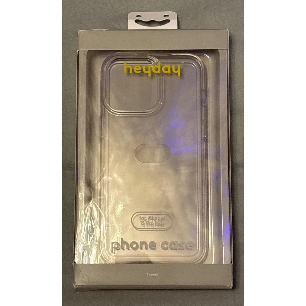 NEW Heyday Clear Phone Case for iPhone 15 Pro‎ Max Transparent
